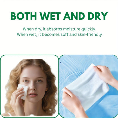 Disposable Face Towels Jumbo Ultra-Soft Extra Thick – Highly Absorbent Dry Wet Dual-Use Facial Wipes for Makeup Removal, Facial Cleansing, Spa & Travel, All Skin Types, 50 / 100 / 150 Sheets per Pack