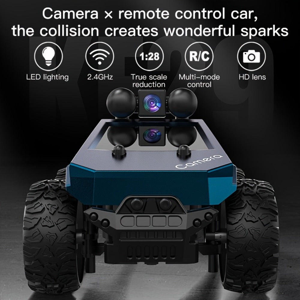 RC Off-Road Pickup Truck 1:28 Scale with 480P HD Camera | 2.4GHz App Control & Virtual Reality Function | 2 Rechargeable Batteries | Monster Truck Toy for Adults Kids