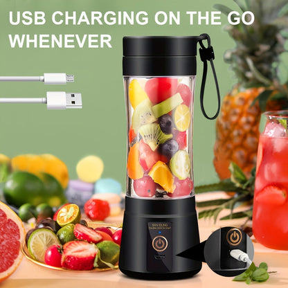 Portable Blender Cup USB Rechargeable 380ML - Mini Personal Blender with 6 Blades for Smoothies, Shakes & Juice, Compact Travel Blender for Office, Gym, Picnic & Outdoor, 5 Colors