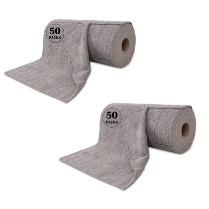 Microfiber Cleaning Cloths 100 Pack Reusable Washable Tear-Away Towel Roll 12x12 – Absorbent Rags & Dishcloths for Kitchen, Bathroom, House & Car Detailing