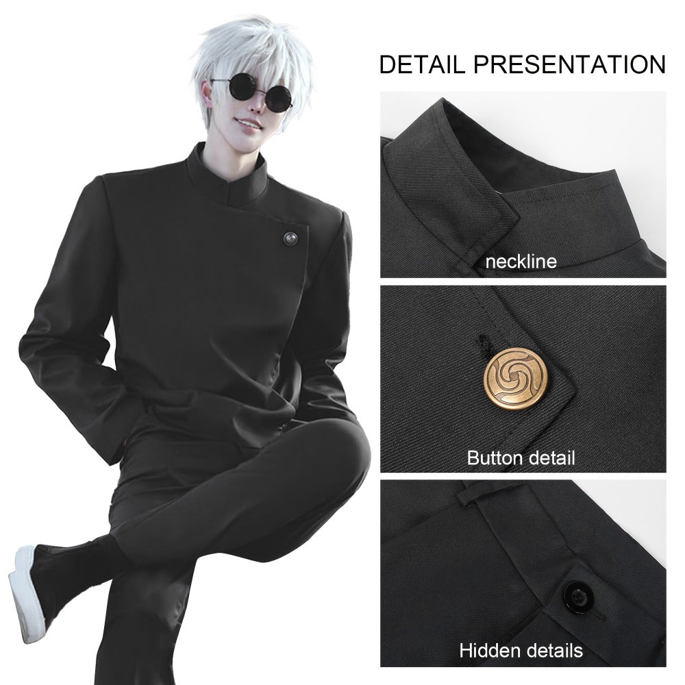 Jujutsu Kaisen Cosplay Costume Uniform – High School Satoru Gojo & Suguru Geto Outfit Set for Men, Anime Convention Halloween Gift, Sizes S to XXL