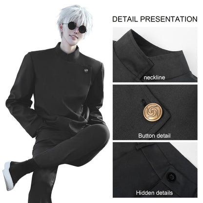 Jujutsu Kaisen Cosplay Costume Uniform – High School Satoru Gojo & Suguru Geto Outfit Set for Men, Anime Convention Halloween Gift, Sizes S to XXL