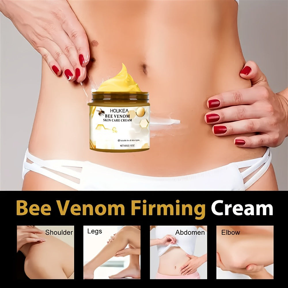 Body Firming Cream 3pcs Bee Venom Skin Tightening Moisturizer with Hyaluronic Acid for Neck Knees Legs Hands Long-Lasting Hydration Anti-Aging Body Lotion Daily Care Gift Set for Women