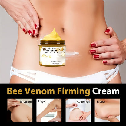 Body Firming Cream 3pcs Bee Venom Skin Tightening Moisturizer with Hyaluronic Acid for Neck Knees Legs Hands Long-Lasting Hydration Anti-Aging Body Lotion Daily Care Gift Set for Women