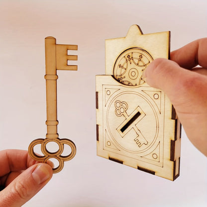 Wooden Magic Trick Set 4-Piece Kit – STEM Magic Puzzles with Sword Finger, Coin & Key Penetration, Magic Pencil Box | Birch Wood Illusion Props for Stage & Party, Unique Gift for Kids Adults