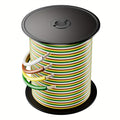 100ft Bonded 4-Way Trailer Wire, RV Camper Towing Boat Trailer Wiring Harness Wire Spool, Primary 4-Wire 14 Gauge CCA Wire, Ideal for All Basic Needs(Green, Yellow, Brown, White)