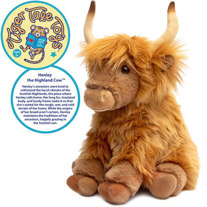 Highland Cow Stuffed Animal 14 Inch – Henley Fluffy Scottish Cow Plush Toy by Viahart, CPSIA Safe, 90-Day Warranty, Birthday & Christmas Gift for Kids