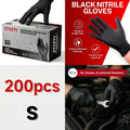 200pcs, Black Nitrile Disposable Gloves, High-Density, Flexible Fit, Chemical Resistant, Industrial-grade Latex-free, Specially Designed For Maintenance Teams, Suitable For Household Cleaning, Tattooing, Painting, Car Washing, Dishwashing