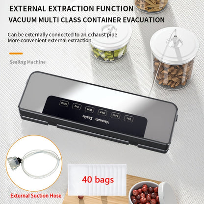 Vacuum Sealer Machine 65KPA with 40 Bags, Wet & Dry Mode, 6-in-1 Food Preservation Sealing System for Home & Kitchen