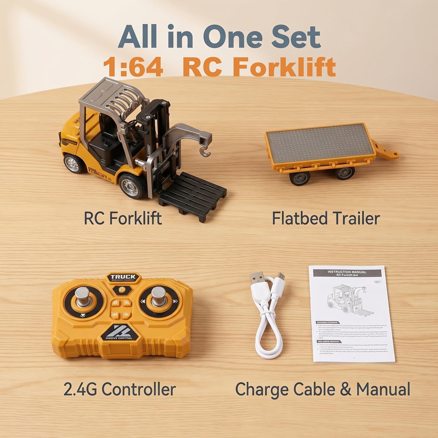 RC Construction Truck Toy 1:24 Scale Alloy Bulldozer Dump Truck & Excavator – 11-Channel Remote Control with Forward, Backward, Turning & Sound, Indoor Outdoor RC Toy Gift for Boys Girls