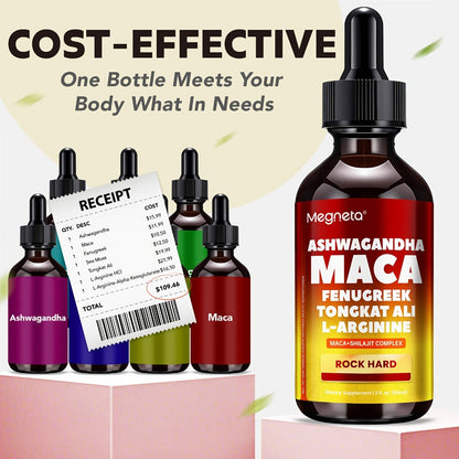 Maca Root & L-Arginine Men's Performance Supplement with Shilajit - Double-Acting Formula for Stamina, Nitric Oxide, Strength & Male Vitality - 3rd Party Tested 60-Day Supply 2 Bottles