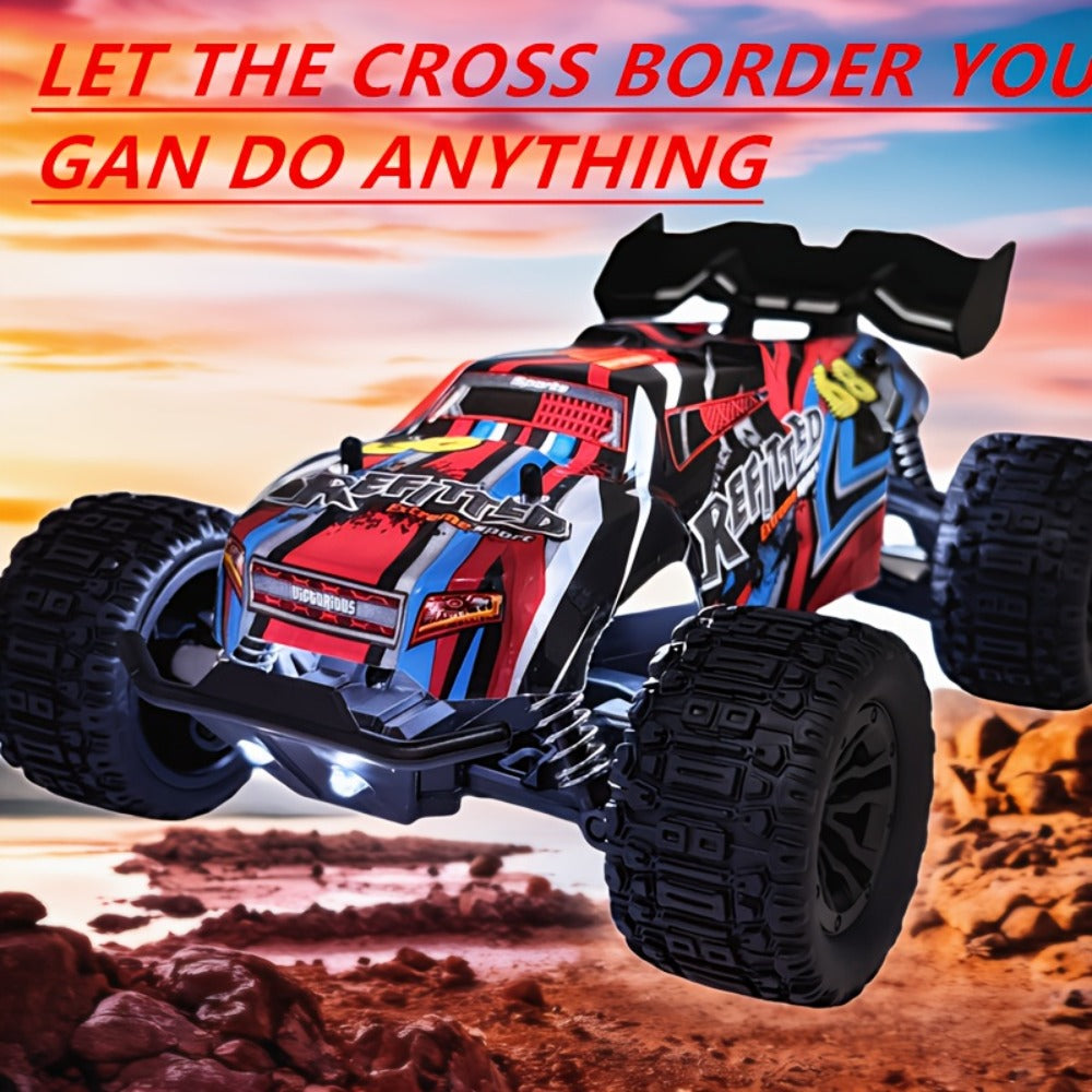 1:18 Scale RC Off-Road Car 35+ KM/H 4WD – 2.4GHz High Speed All-Terrain Remote Control Truck, Hobby Grade RC Racing Crawler for Kids & Adults, Birthday Gift, Blue or Red