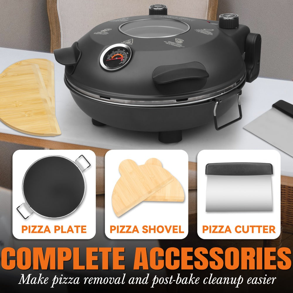 Electric Quesadilla Maker 9.5 Inch – Grilled Cheese Machine, Extra Stuffing Capacity, Easy 6-Wedge Slice, Non-Slip Feet | Also Available as 12 Inch Pizza Maker