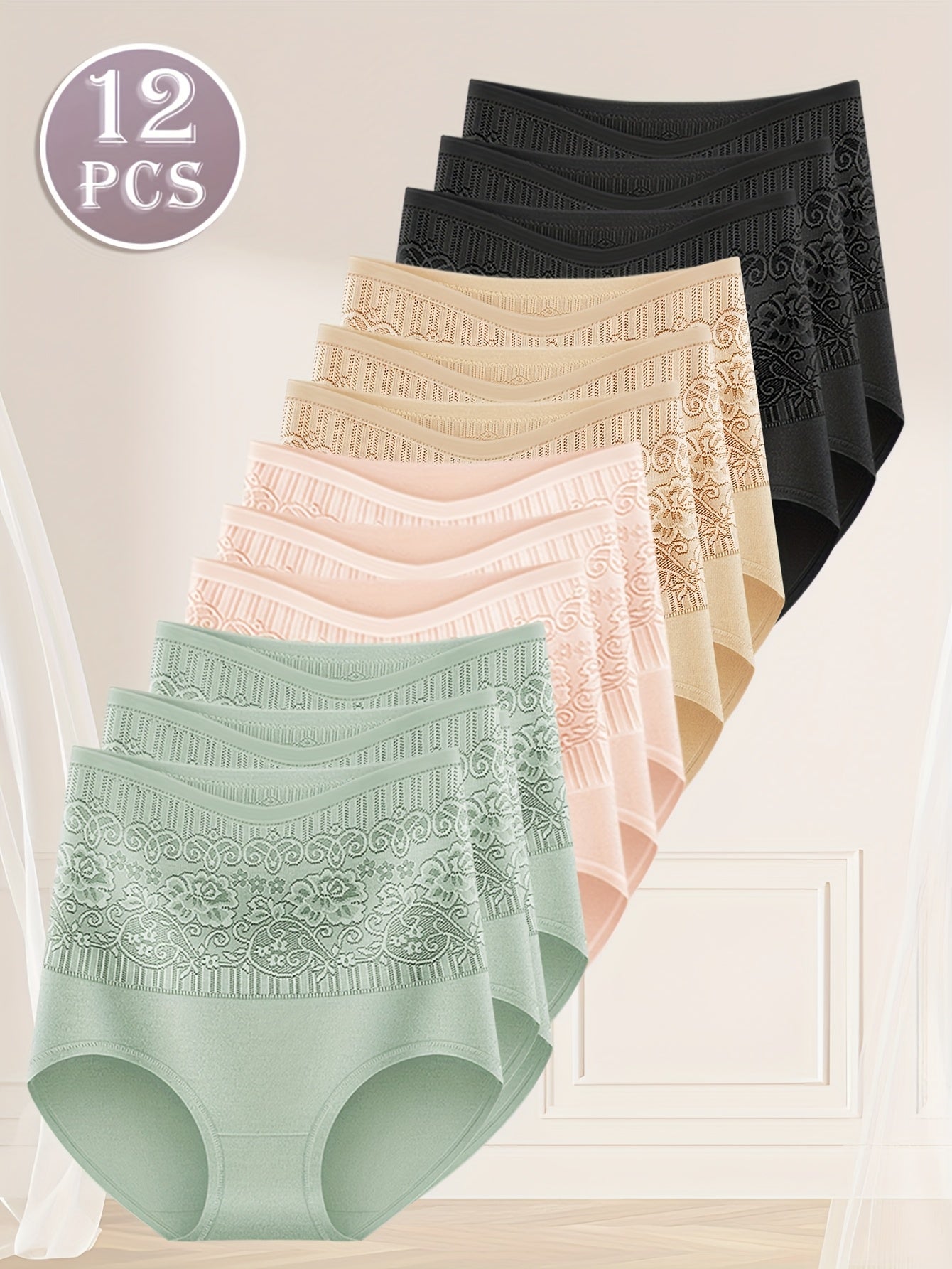 Women’s 12-Pack High-Waist Shapewear Briefs - Tummy Control Support