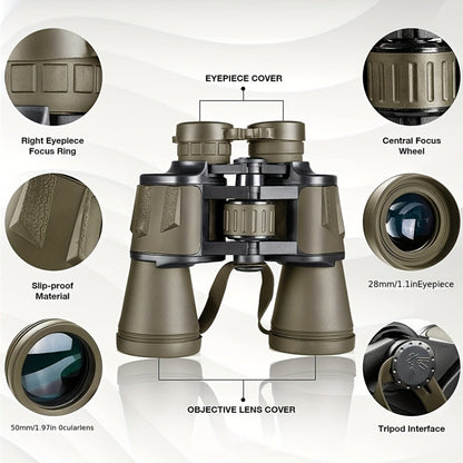 10x50 Binoculars with Phone Adapter – Bird Watching & Travel