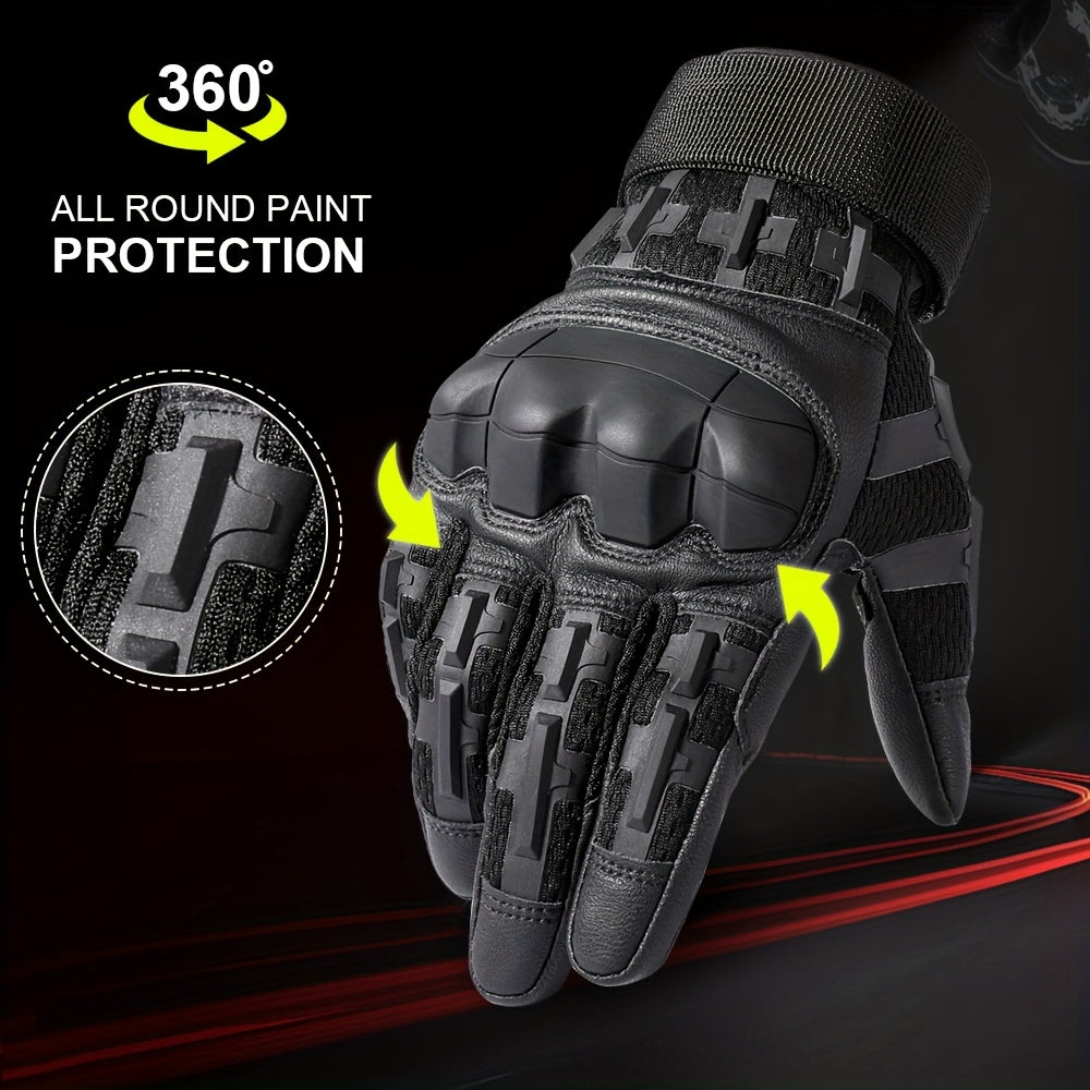 Tactical Full Finger Gloves with Touchscreen Compatibility – Camouflage Motorcycle Riding Gloves for Men Women, Anti-Slip Wear-Resistant, Outdoor Hiking Camping Hunting Shooting Cycling