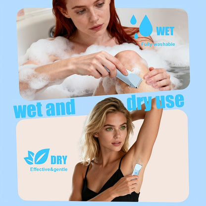 Electric Bikini Trimmer for Women 2-in-1 Dual Head with Digital Display — Wet & Dry Painless Hair Removal for Bikini Line, Legs & Underarms, Rechargeable Cordless Shaver