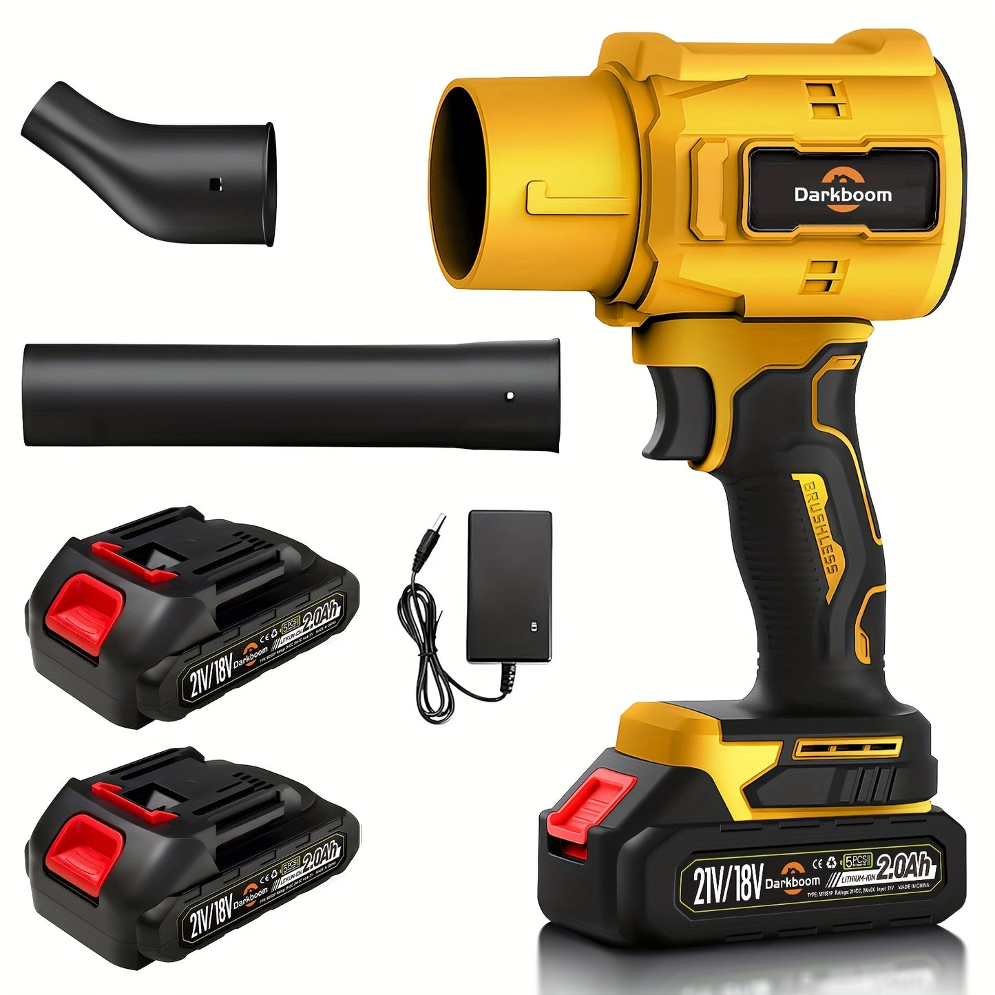 Cordless Handheld Leaf Blower & Air Duster – 45000RPM Turbo Motor, Dual Battery, Car Drying & Cleaning Blower