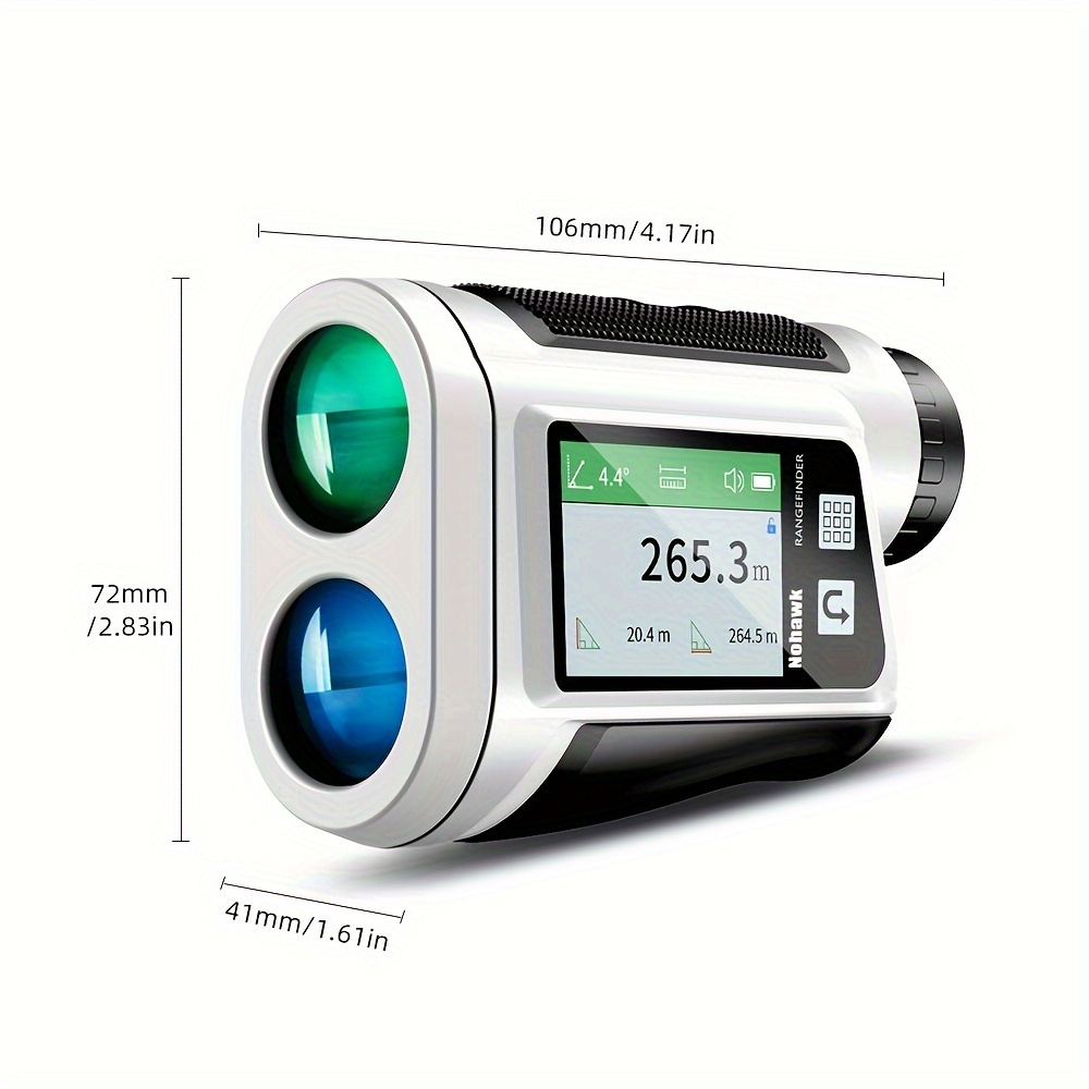 Laser Rangefinder 1000m for Golf & Hunting – Slope Compensation, Flag Lock Vibration, 6x Magnification, USB Rechargeable, 10 Measurement Modes with English Voice & LCD Display