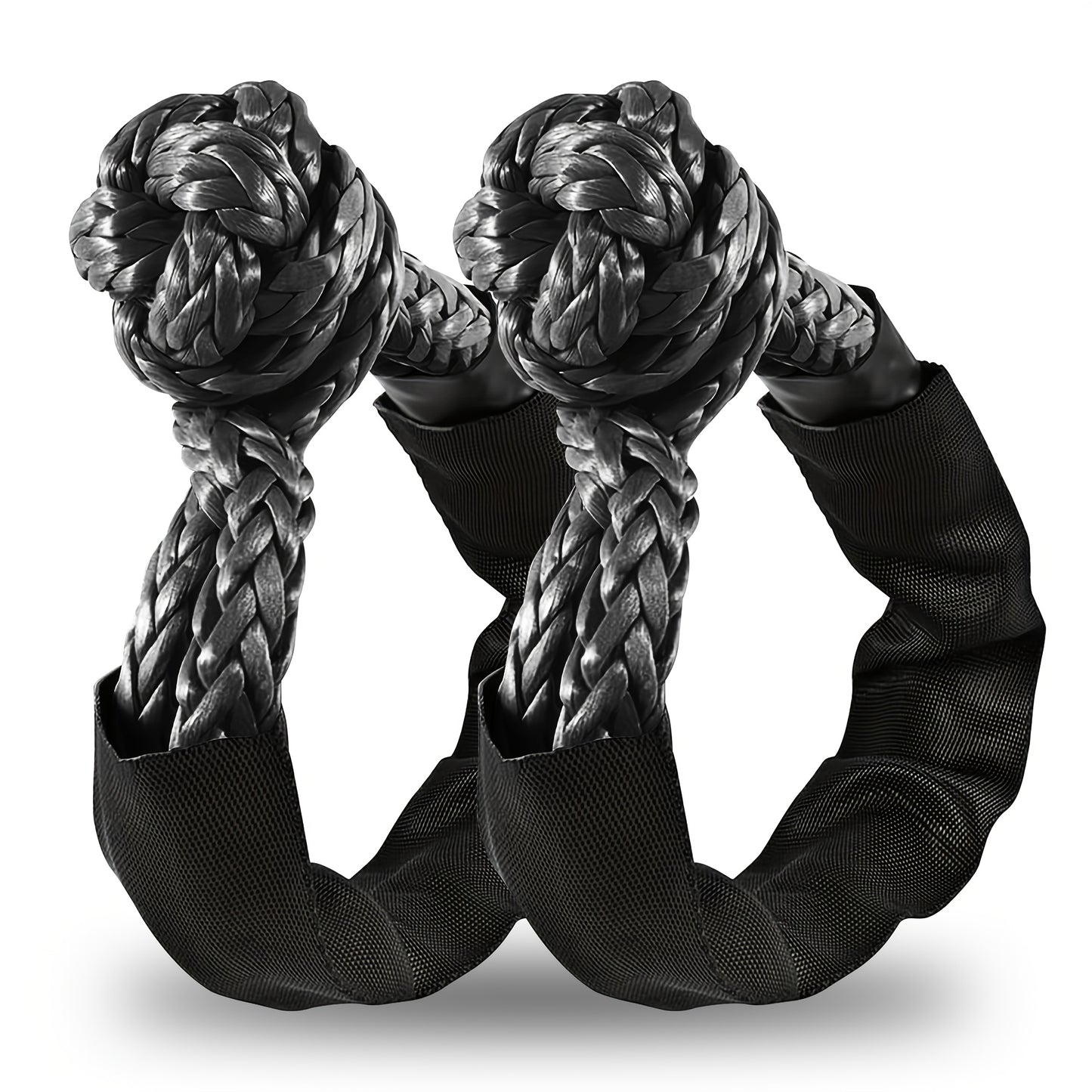 Soft Shackle 41,000 lb Breaking Strength Synthetic UHMWPE Recovery Rope with Protective Sleeve – Heavy Duty Tow Shackle for Off-Road Truck Jeep SUV UTV ATV, 1 & 2 Pack