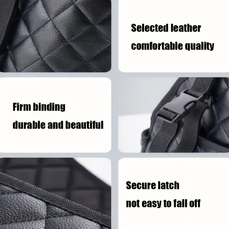 1/2pcs Large Capacity Car Seat Back Organizer - Durable PU Leather Storage Net Bag with Hanging Installation, Lightweight Car Interior Accessory