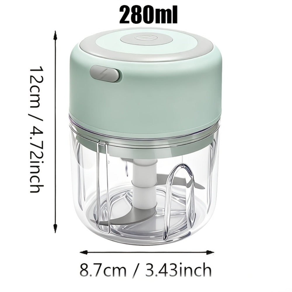Mini Food Processor USB Rechargeable Electric Chopper 9.47oz – Portable Wireless Meat Grinder & Blender for Garlic, Vegetables, Fruit, Ginger & Chili, Compact Kitchen Tool for Home Office Travel
