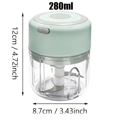 Mini Food Processor USB Rechargeable Electric Chopper 9.47oz – Portable Wireless Meat Grinder & Blender for Garlic, Vegetables, Fruit, Ginger & Chili, Compact Kitchen Tool for Home Office Travel