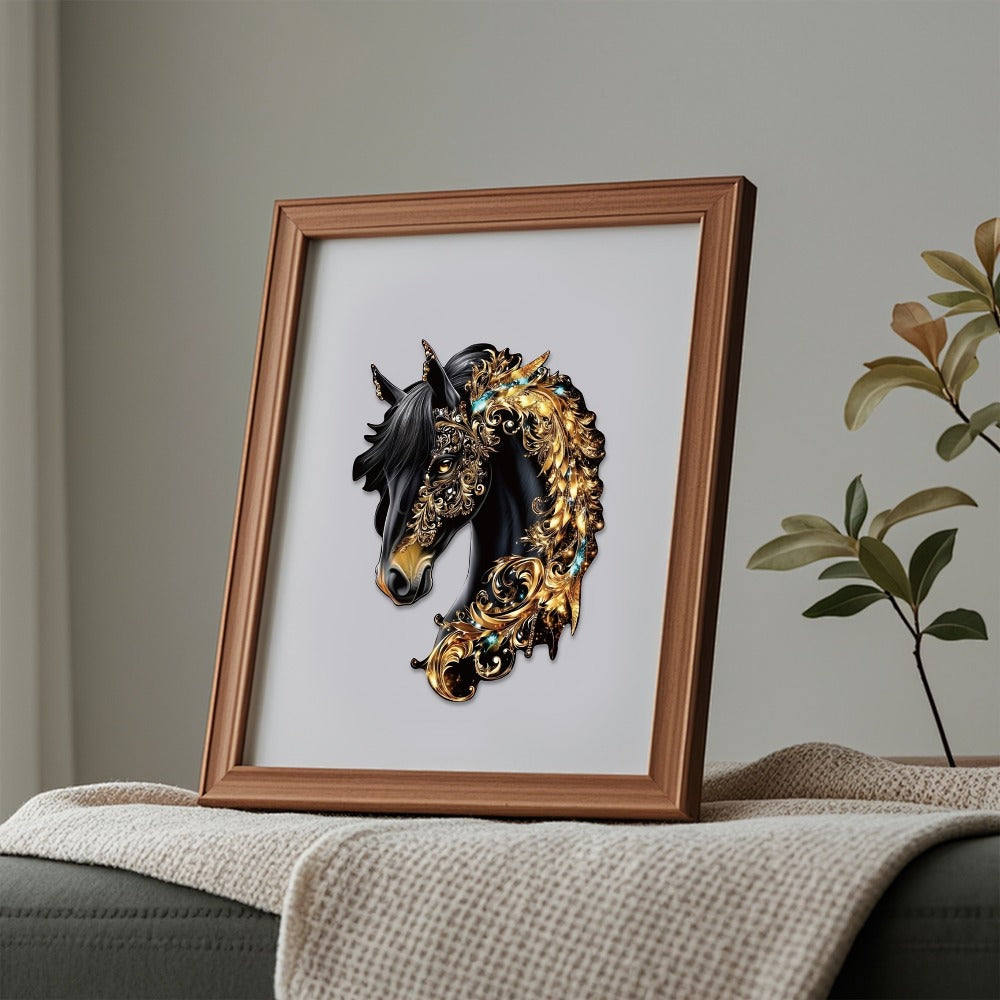 Horse Shape Wooden Puzzle – Mixed Color Animal Silhouette Brain Teaser, 3 Sizes S/M/L, Creative Handmade Wall Decoration, Birthday Christmas Thanksgiving Gift for Kids Teens Horse Lovers