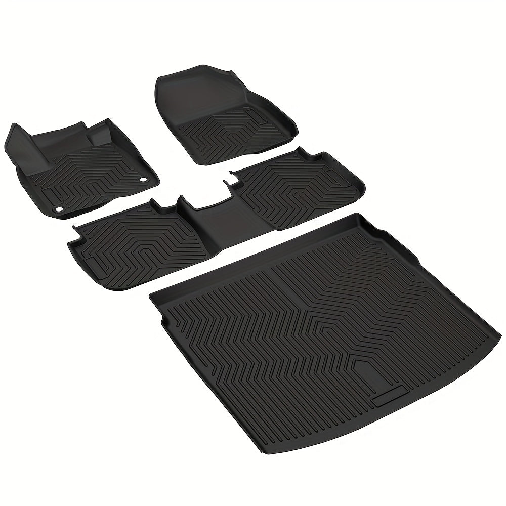 4pcs TPE Floor Mats Cargo Liners For Honda For CRV 2023 -2025, Include Hybrid, All Weather Full Cover Protection Floor Liners Accessories, Black