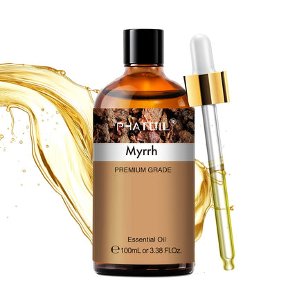 Myrrh Essential Oil 100ml – Pure Undiluted Therapeutic Grade Natural Oil for Diffuser, Humidifier, Candle Making & Skincare | Long-Lasting Aroma, No Additives