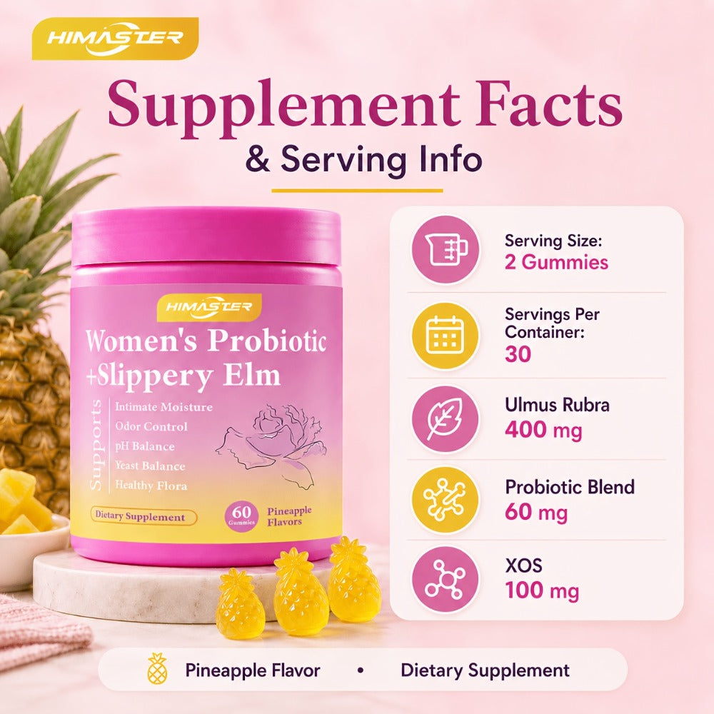 Women's Probiotic Gummies 60-Count for Vaginal Health pH Balance Feminine Wellness Gut Health & Immune Support — All-in-One Daily Feminine Probiotic Supplement Hawaiian Pineapple Flavor for Active Women