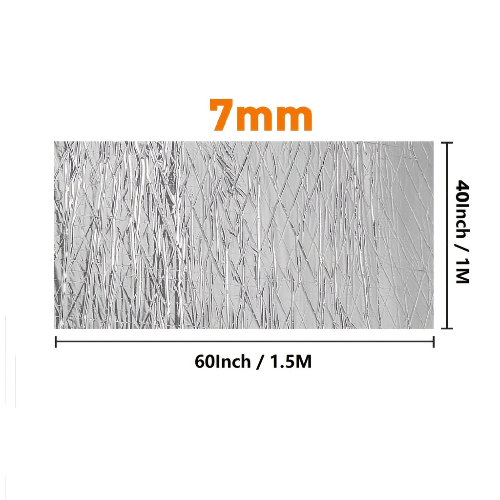 60"x40" Sound Deading Material 275Mil(7mm) for Cars Thermal Insulation And Car Sound Deadening Material Strong Back Adhesive Car Insulation Heat And Sound Deadener Mat for Automobile Hoods, Hoods, Doors, And Trunks