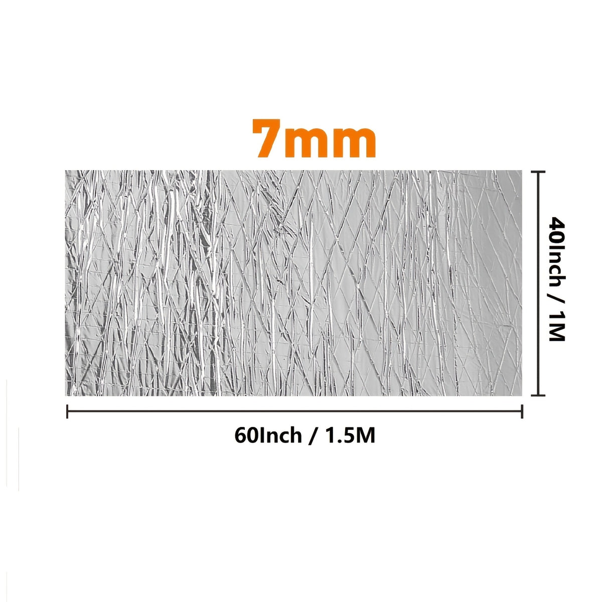 60"x40" Sound Deading Material 275Mil(7mm) for Cars Thermal Insulation And Car Sound Deadening Material Strong Back Adhesive Car Insulation Heat And Sound Deadener Mat for Automobile Hoods, Hoods, Doors, And Trunks