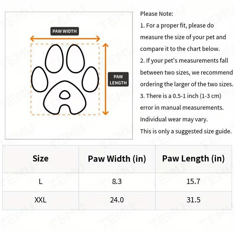 Dog Paw Pads Anti-Slip Sticker Protector 12 Sets 48pcs – Traction Grip Paw Stickers for Senior Dogs on Hardwood Floors, Cuttable Hook & Loop Adhesive Paw Grips, Sizes L to 3XL