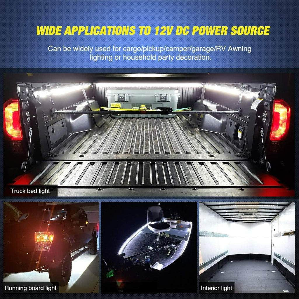 3pcs 60 Inch Bed Light Strip LED with Switch DRL Daytime Driving Light for Cargo Pickup Truck SUV RV