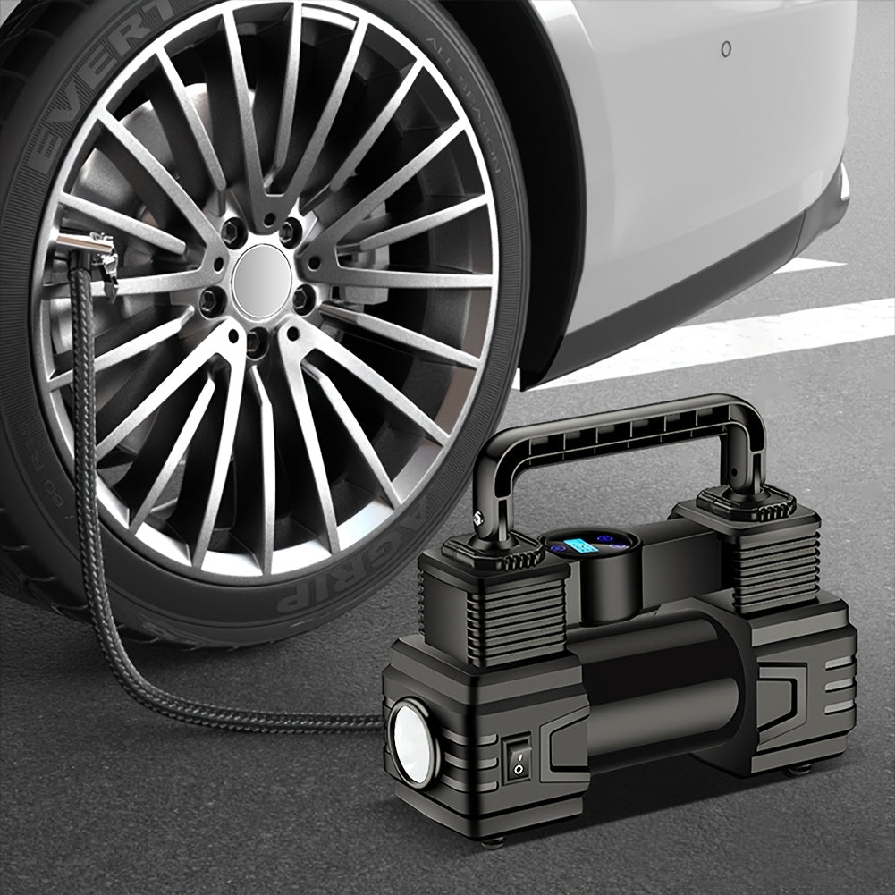 Portable Tire Inflator, 12V 150 PSI, Handheld Pump with Digital Pressure Gauge, for Car, Motorcycle, Bicycle, Balls, And Sports Equipment, Cars, Inflatable Mats, Swimming Rings, Kayaks, Without Battery