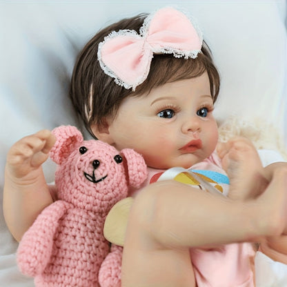 Realistic Newborn Reborn Baby Doll Soft Body Lifelike Hand-Painted Skin Infant Toy Nurturing Companion Gift for Kids Girls Ages 3+ Birthday Halloween Christmas