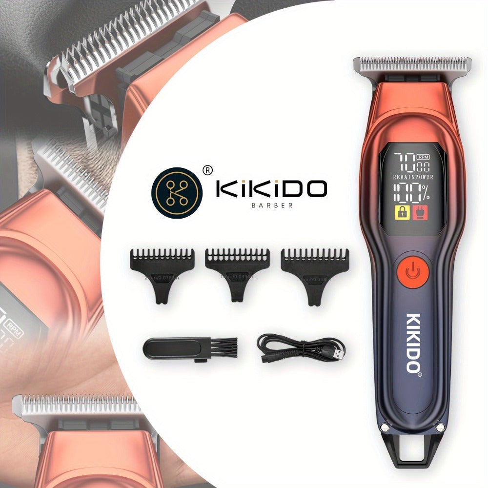Electric Hair Clipper USB Rechargeable KK-A2 — Portable Trimmer with LED Display, 2-Speed Adjustable 0-100 RPM, Interchangeable Limit Comb, Fast Charging, Home & Travel Grooming for Men & Women