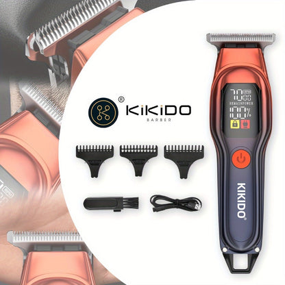 Electric Hair Clipper USB Rechargeable KK-A2 — Portable Trimmer with LED Display, 2-Speed Adjustable 0-100 RPM, Interchangeable Limit Comb, Fast Charging, Home & Travel Grooming for Men & Women