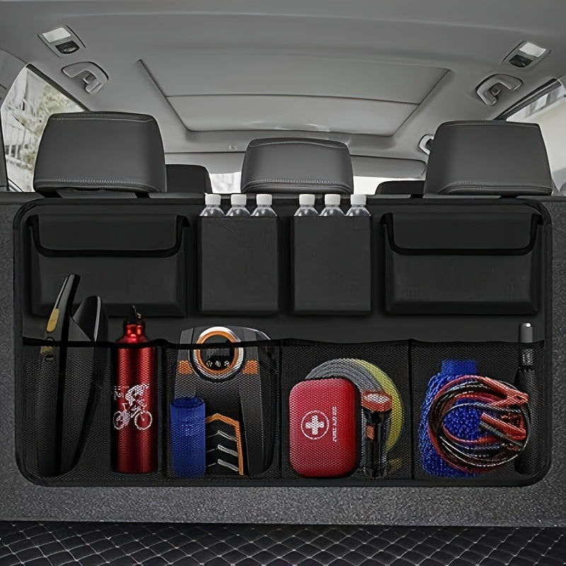 Car Trunk Organizer, Backseat Hanging Organizer with 8 Large Storage Bag Super Capacity -Trunk Organizer for SUV, Truck, Van -Your Space Saving Expert Car Accessories for Womenpurse Holder for Car