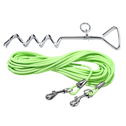Dog Tie-Out Cable and Metal Stake 30ft – Heavy Duty Outdoor Dog Leash for Small Medium and Large Dogs Yard Camping