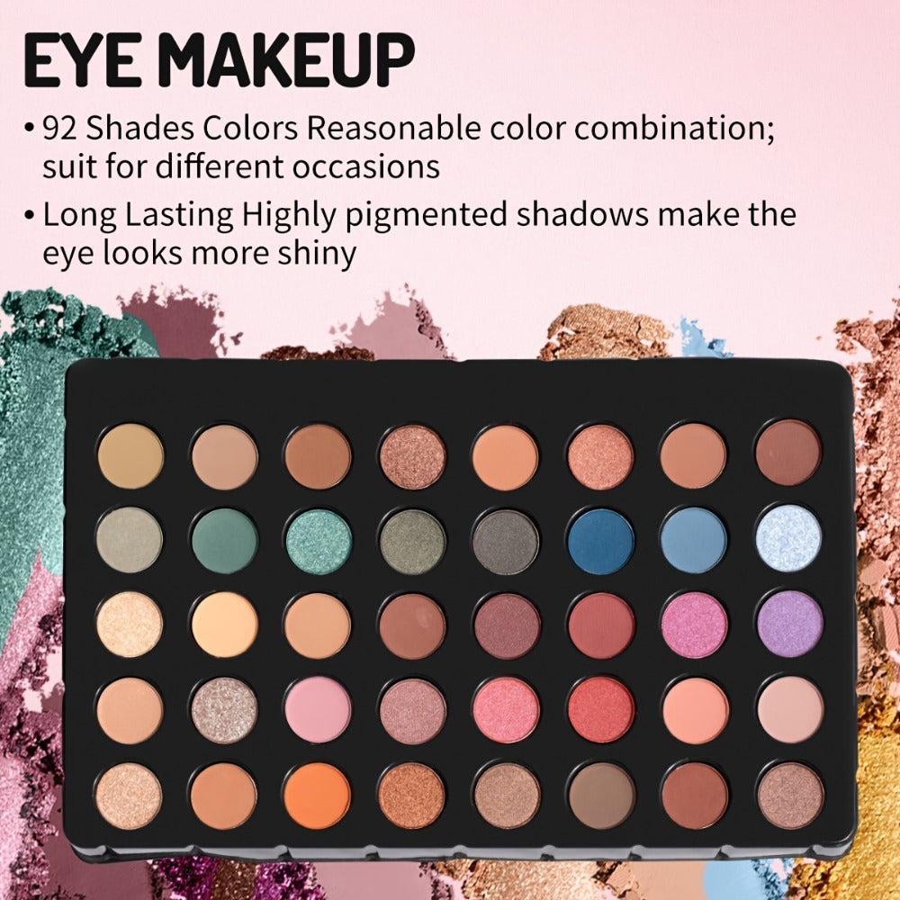 Silvery Makeup Kit Gift Box with Mirror Lipstick Eyeshadow & Blush – Multi-Functional Portable Complete Beauty Cosmetic Set for Teens Beginners Women Multiple Shades
