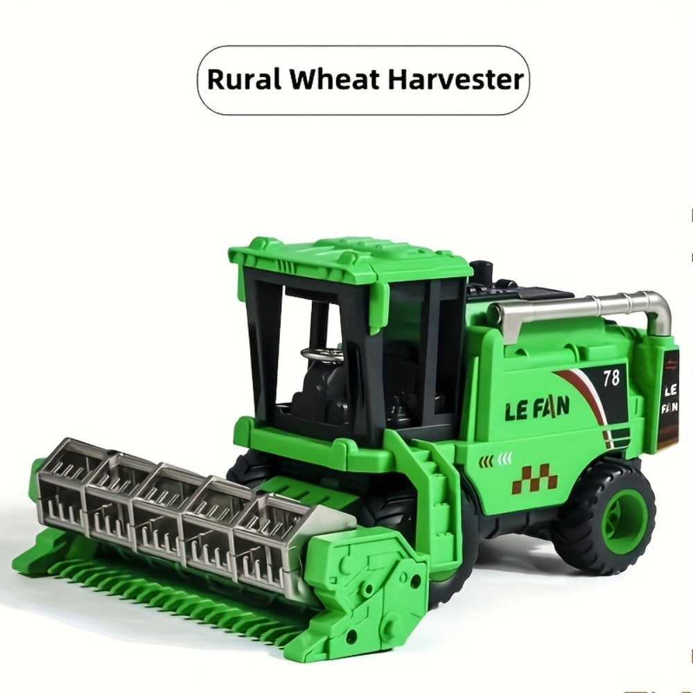 Wheat Harvester Toy Car Inertia Friction Powered Agricultural Vehicle Simulation Model for Kids Boys Girls Ages 3+ – Battery-Free Farm Truck Toy Birthday Christmas Gift