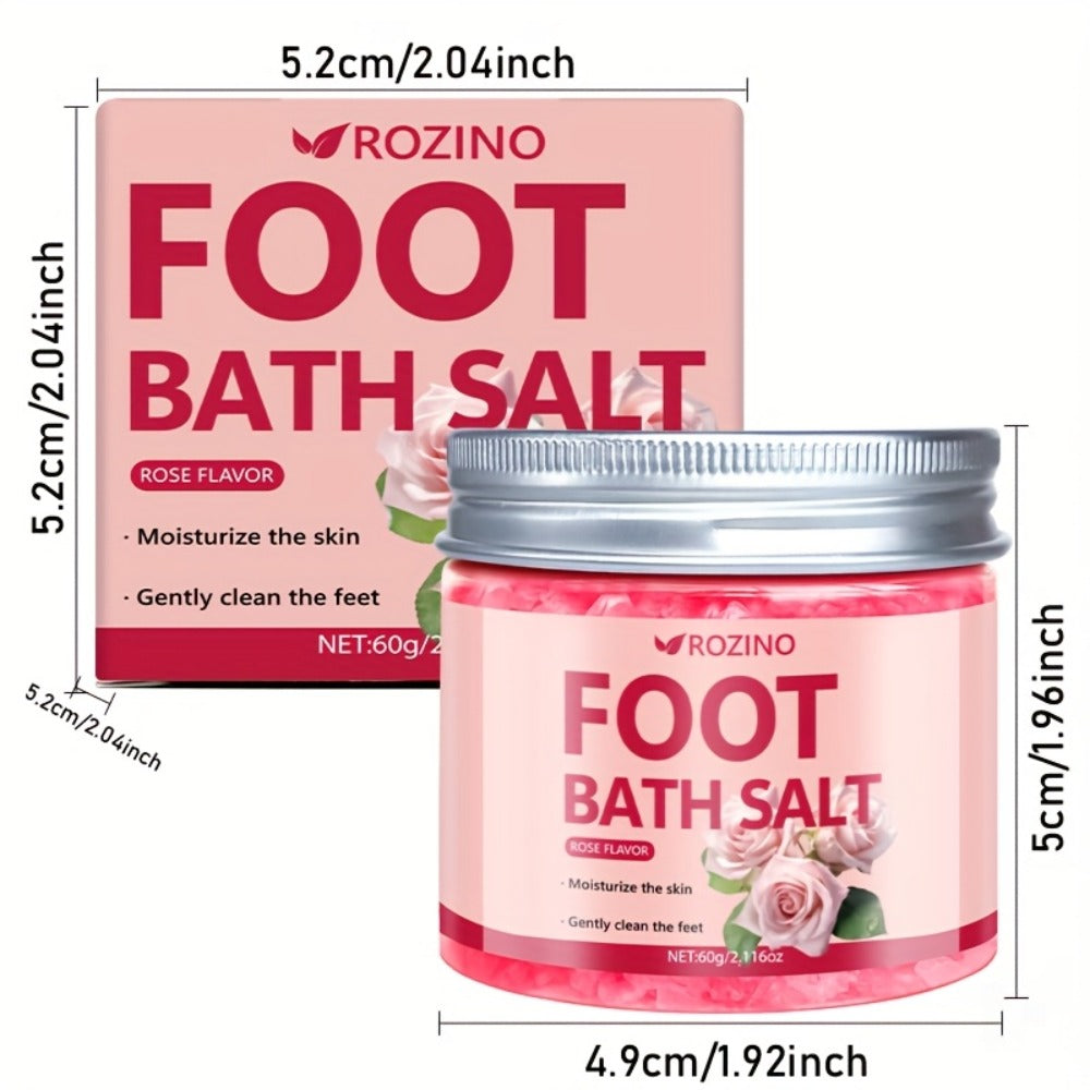Foot Soak Sea Salt 60g Dry Cracked Heels Hypoallergenic — Moisturizing Mineral Foot Bath Salt 20-Min Relaxing Spa Treatment for Tired Aching Feet | Post-Exercise Bedtime Foot Care for Women & Men