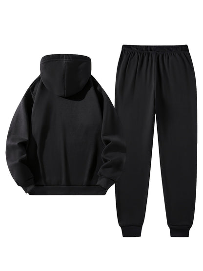 Men's Tracksuit Jacket and Pants Set - Patriotic Print Cold-Weather Style