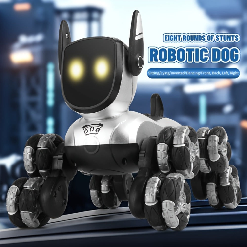 Robot Dog Toy for Kids – RC Smart Interactive Electronic Pet with Remote Control, Music & Action Show, Stunt Moves, Rechargeable STEM Gift for Boys & Girls Ages 3 4 5 6 8, Birthday Christmas Halloween