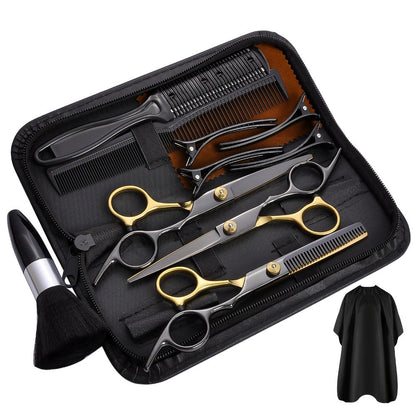 Hair Cutting Scissors Kit 13 Piece - Professional Barber Shears Set with Thinning Shears, Blending Scissors & Accessories, Complete Salon Home Haircut Kit for Men & Women All Hair Types