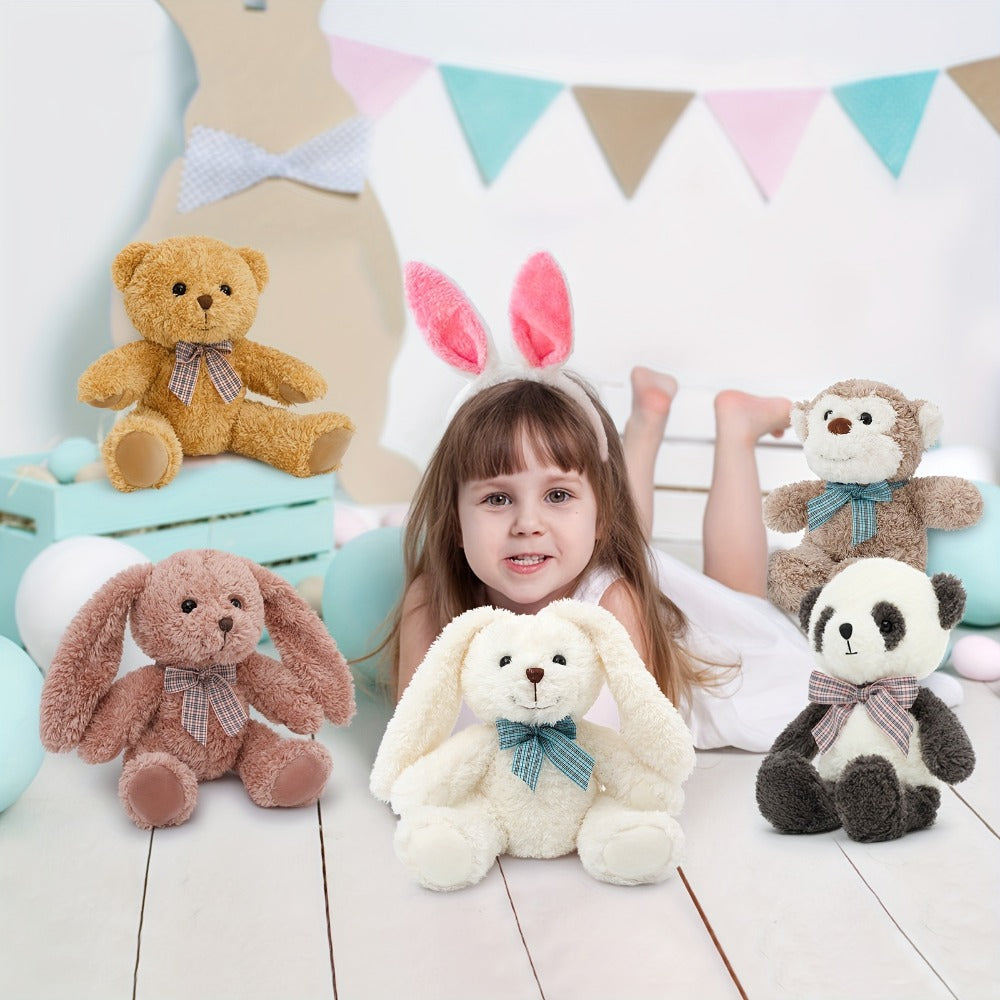 Stuffed Animals Plush Toy Set 5 Pack 12.5 Inch – Soft Teddy Bear Monkey Panda Rabbit Bundle, Birthday Christmas Valentine's Day Gift for Kids Boys & Girls by MaoGoLan