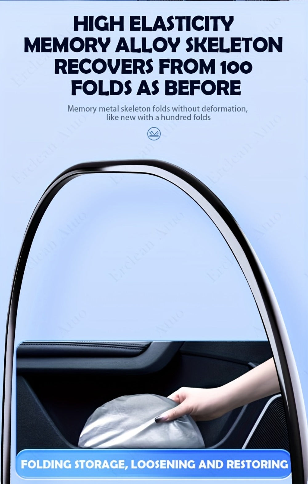 Windshield Sun Shade with Hook & Loop Closure - Foldable Front Window UV Ray Blocker, Dashboard Heat Protector, Universal Fit Car Interior Sun Visor for Cooler Cabin