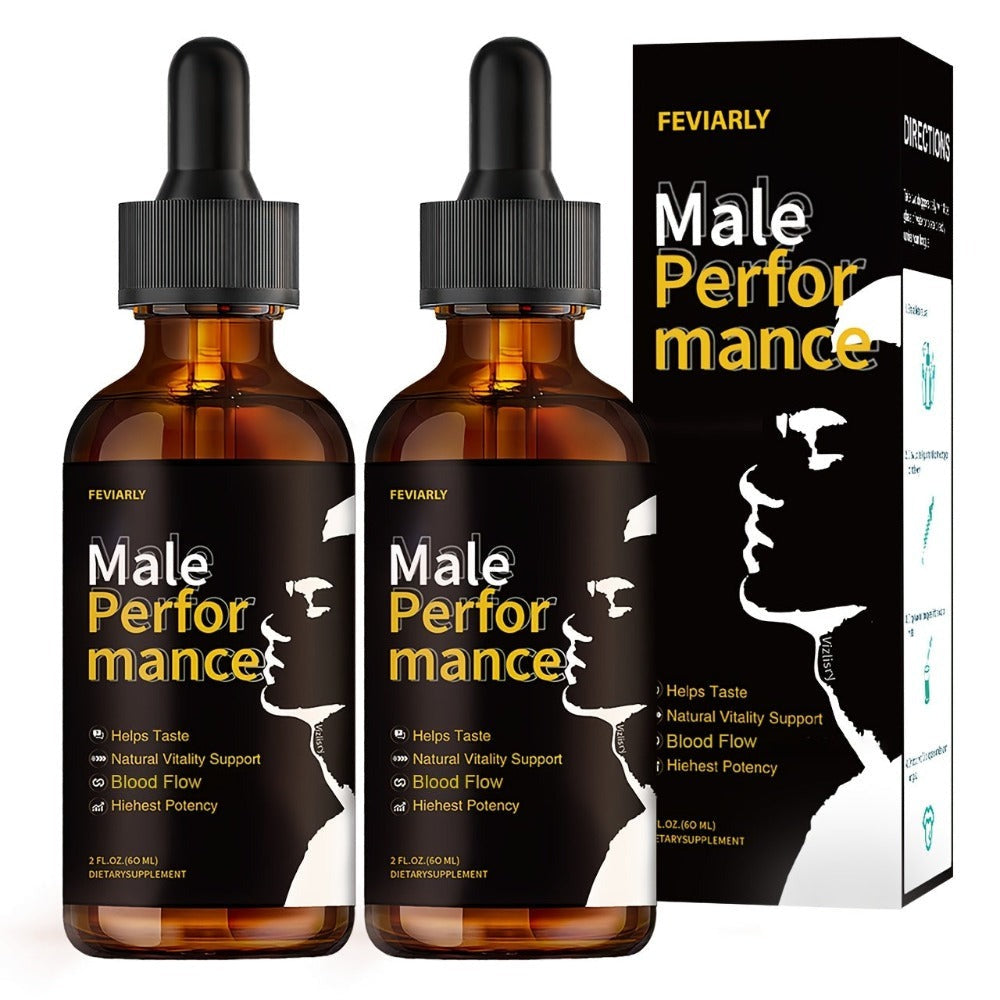Men's Herbal Performance Drops with Shilajit Black Maca Longjack Root L-Arginine – Natural Vitality & Circulatory Support Supplement, Clean Formula No Chemical Additives, Gentle Non-Irritating